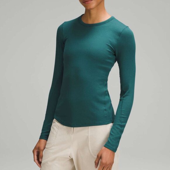 Lululemon Hold Tight Long-Sleeve Shirt Storm Teal size 8